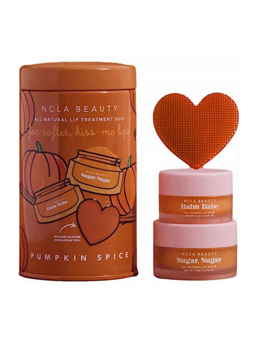 NCLA Beauty Pumpkin Spice 3-Piece Lip Care Set: Lip Care Duo + Lip Scrubber
